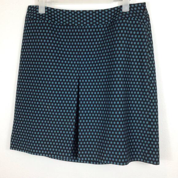 LOFT Side Zip Black & Blue Short Straight Skirt size 6 - Picture 2 of 6